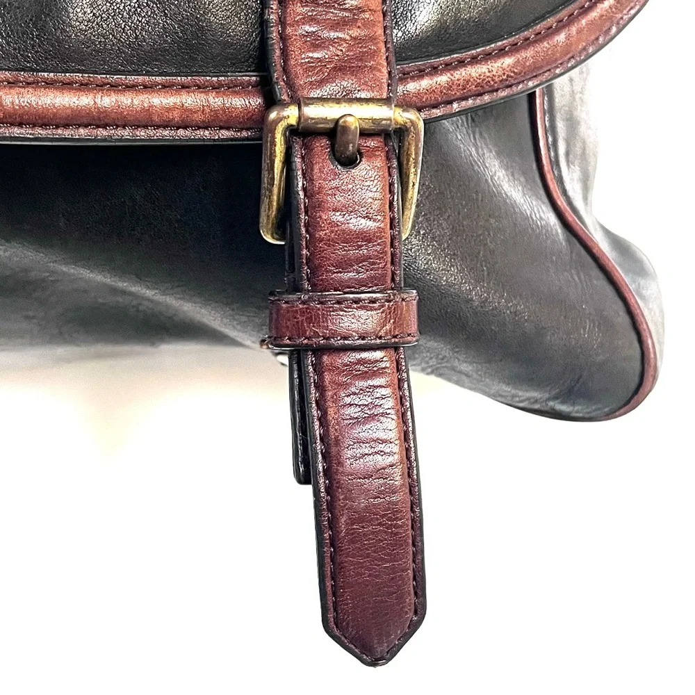 Vintage Classic COACH Black Leather Large Zippered Laptop Bag Briefcase
